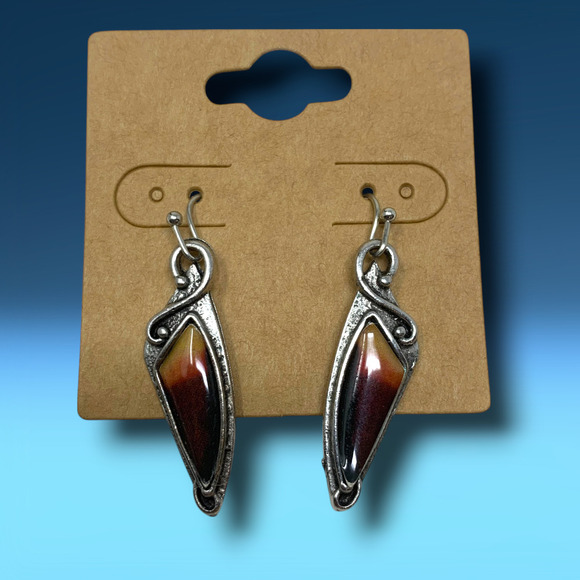 Vintage Y2K Southwestern Silver Tone Dangle Earrings Pierced Avant Garde - Picture 5 of 5